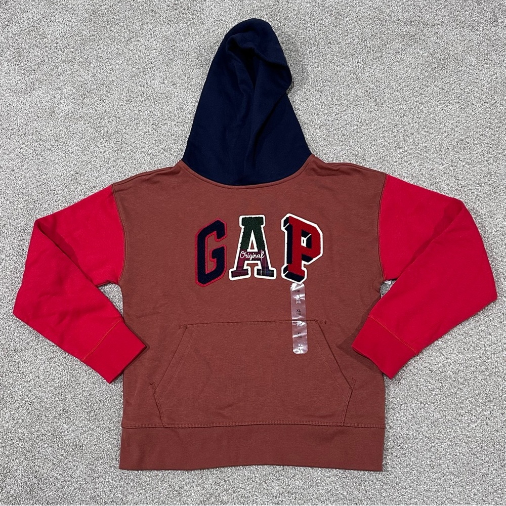 Gap Boys Colorblock Gap Logo Kangaroo Hoodie